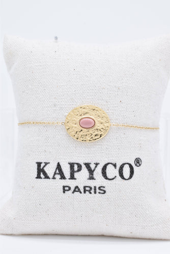 Delicate gold tone bracelet with natural stone