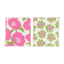 Load image into Gallery viewer, Poppies Pink Swedish Sponge-Cloths, set of 2