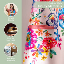 Load image into Gallery viewer, Apron 100% Cotton with Adjustable Neck Strap - Happy Florals