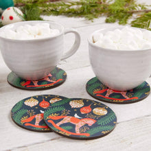 Load image into Gallery viewer, Holiday Horse Round Coasters, Set of 4