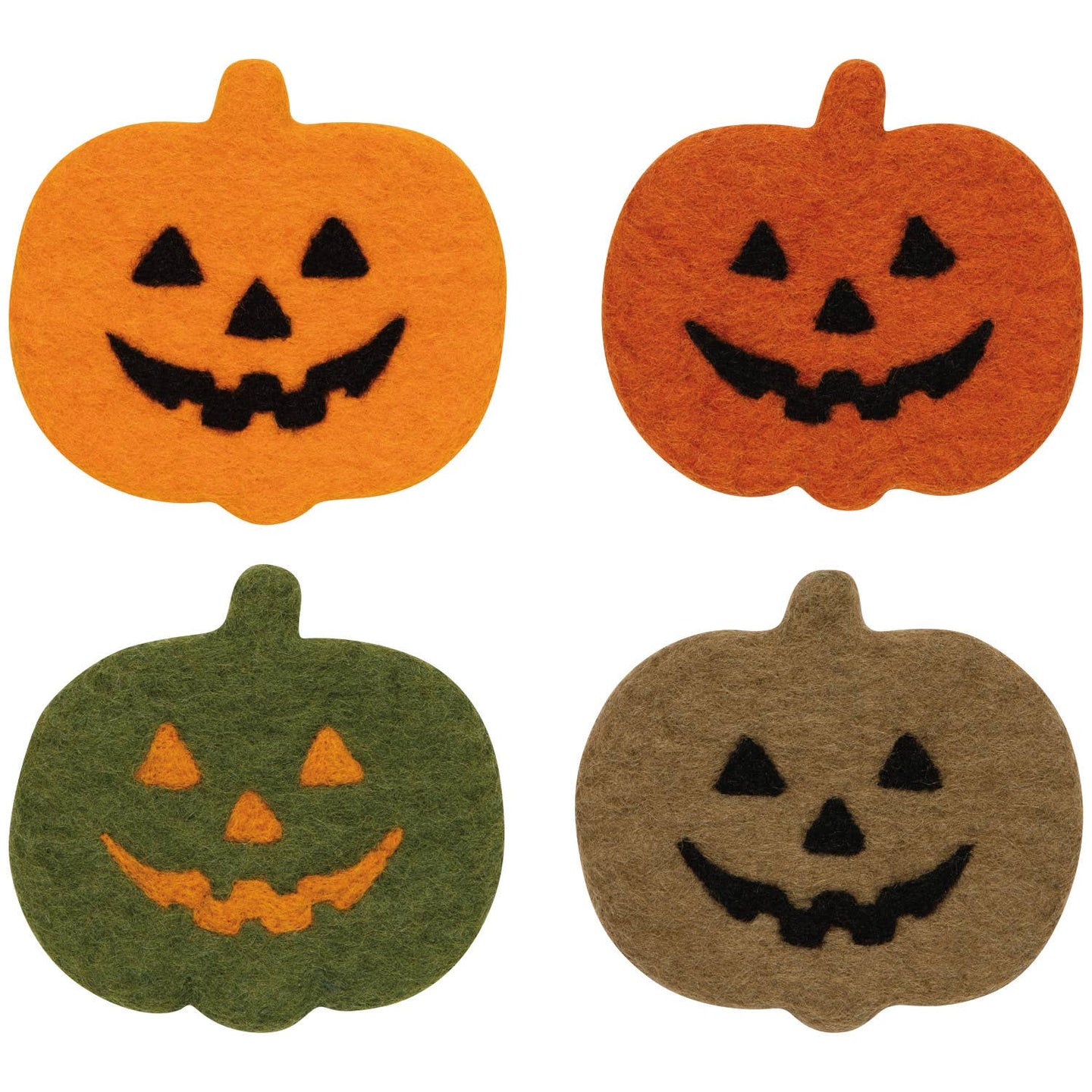 Boo Crew Halloween Felt Wool Coasters Set of 4