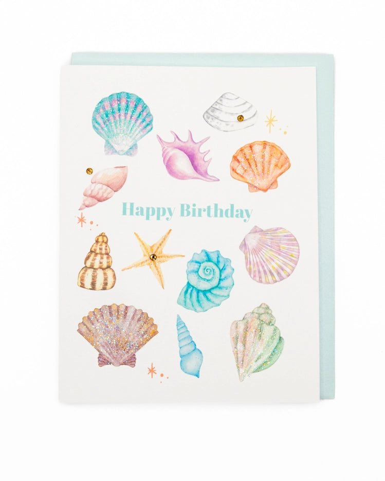 Shimmering Seashells Birthday Greeting Card
