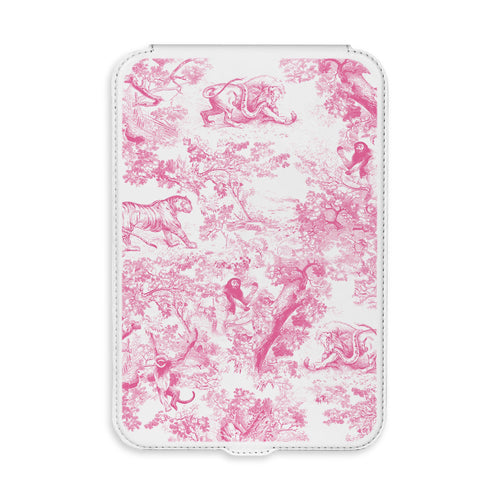 Large Toile Jungle Pink LED Vanity Mirror