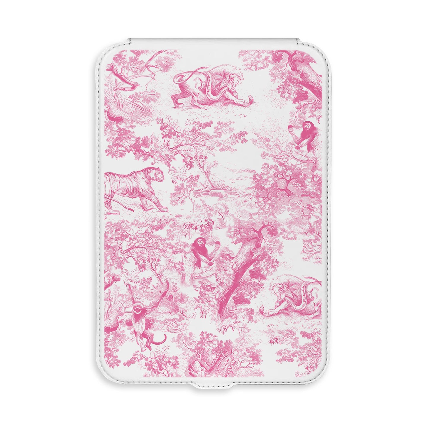 Large Toile Jungle Pink LED Vanity Mirror