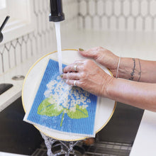 Load image into Gallery viewer, Hydrangea Reusable Swedish Sponge-Cloths, Set of 2