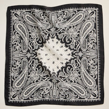 Load image into Gallery viewer, Black Silk Texture Paisley Bandana Scarf