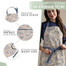 Load image into Gallery viewer, Apron 100% Cotton Adjustable Neck Strap - The Miller - Blue