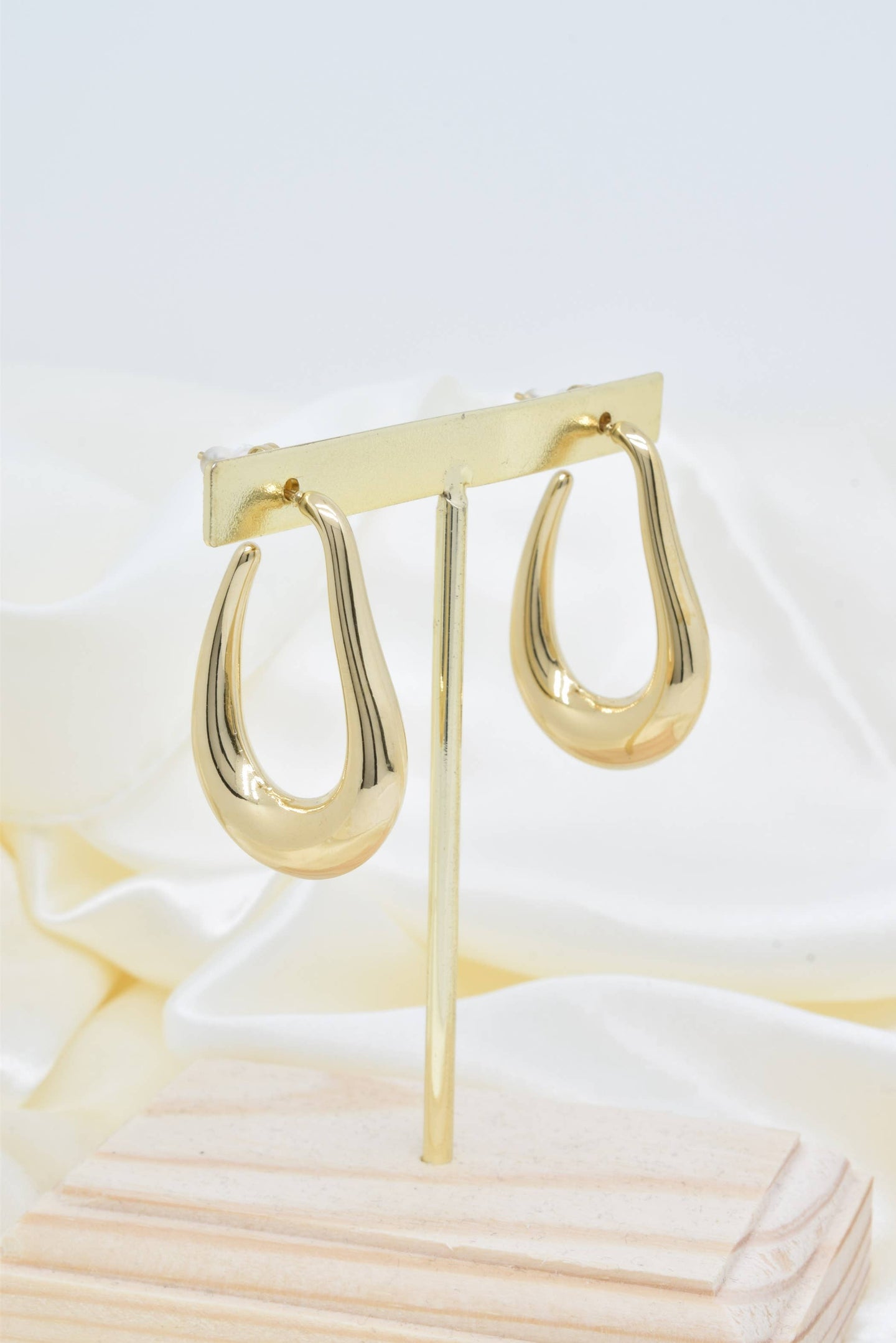 Golden Pear Shaped Earrings