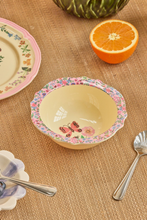 Load image into Gallery viewer, Melamine Vintage Bowl with Nathalie Lété Print - Pink - 8.4oz
