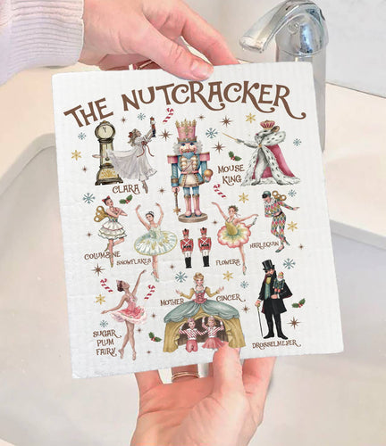 Christmas Nutcracker Ballet Swedish Dishcloth