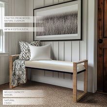 Load image into Gallery viewer, Woven Rattan Wooden Bench