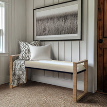 Load image into Gallery viewer, Woven Rattan Wooden Bench